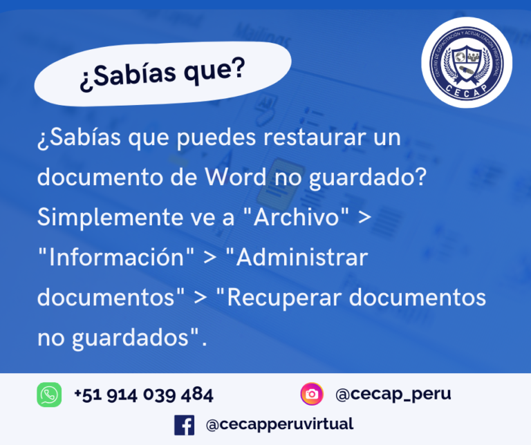 Curiosidades de Word – ¿Cómo recuperar archivos?